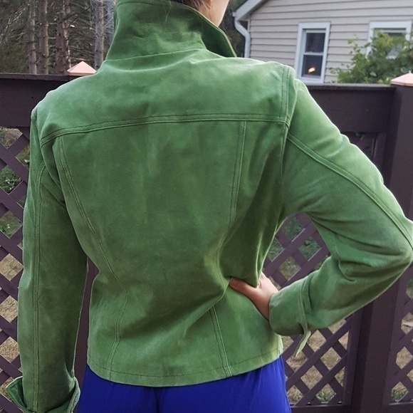 CARVILLE Green leather blazer/jacket - Picture 2 of 8